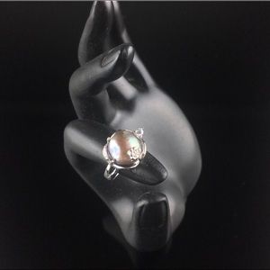 Gray freshwater pearl with 925 silver